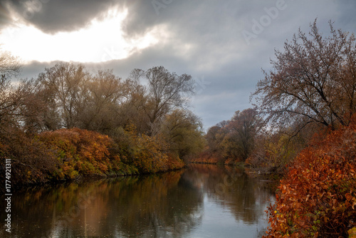 Autumn river gold colors Becva