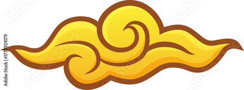 cloud ksy golden asia china japan styls illustration design