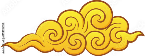 cloud ksy golden asia china japan styls illustration design