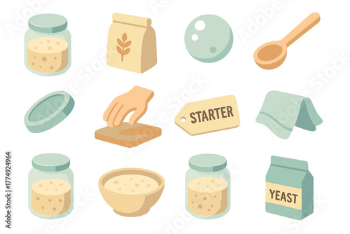 Baking starter kit: flat style sourdough ingredients and tools for beginners