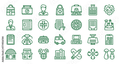 Green energy simple line icons set, renewable energy, electricity, ecology, editable stroke icon vector. Ordered line icon set on white background. Includes icons for solar panels, wind turbines
