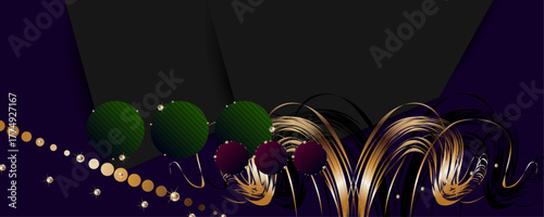 Christmas Festive, elegant, shiny gold design black background abstract shiny color golden