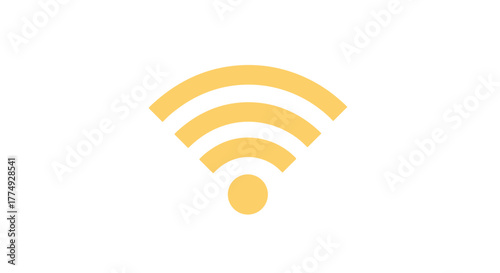 Golden Wi-Fi Signal Icon on a Black Background, Representing Wireless Connectivity, Internet Access, and Network Signal Strength, Ideal for Technology and Communication Concepts in a Minimalist