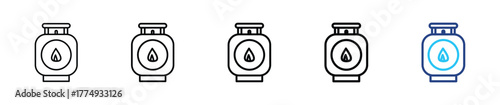 Gas icon set outline multistyle vector illustration concept