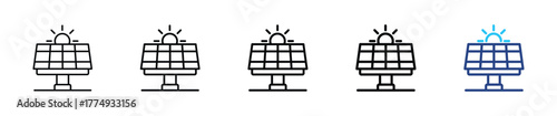 Solar panel icon set outline multistyle vector illustration concept