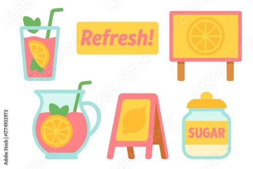 Refreshing summer drinks with lemon showcase at a cheerful outdoor setting