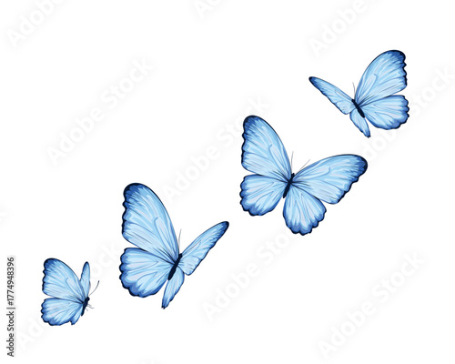 set of blue butterflies positive quote motivational etc fashion prints	