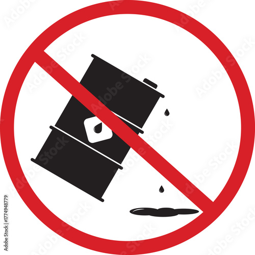 Vector Icon Prohibiting Hazardous Waste Spills