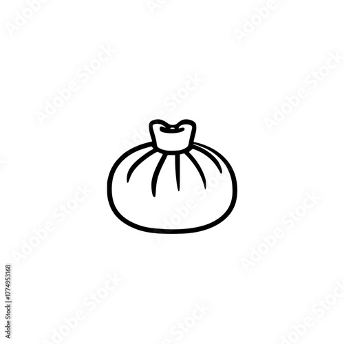Delicious dumpling icon; perfect for menus, cooking blogs, and food apps design