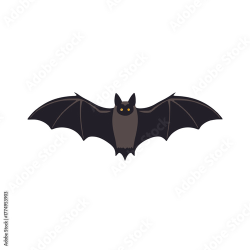 Spooky bat with glowing eyes, perfect for Halloween decorations and scary designs
