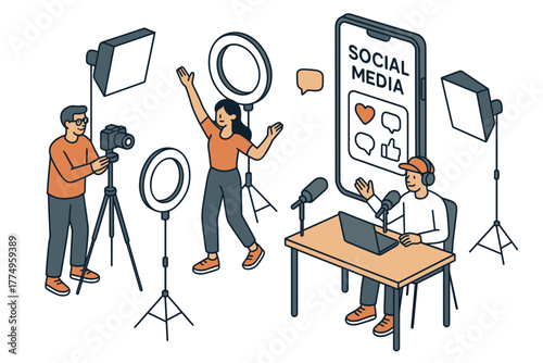 Content creators in action: social media podcasting and vlogging scene