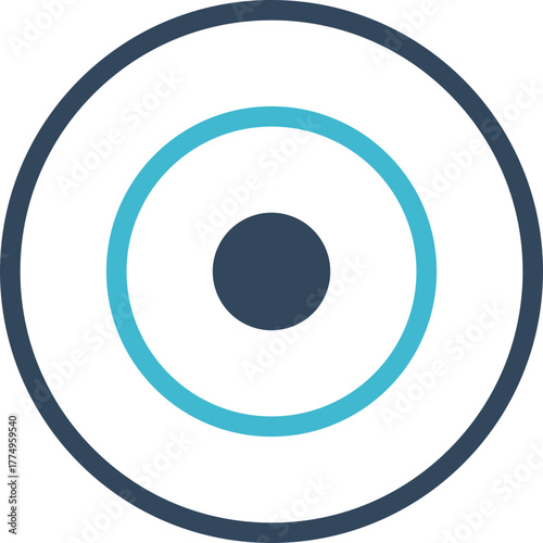 Simple blue target icon with minimal style