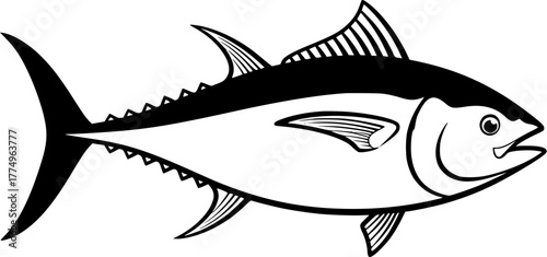 vector illustration of a tuna