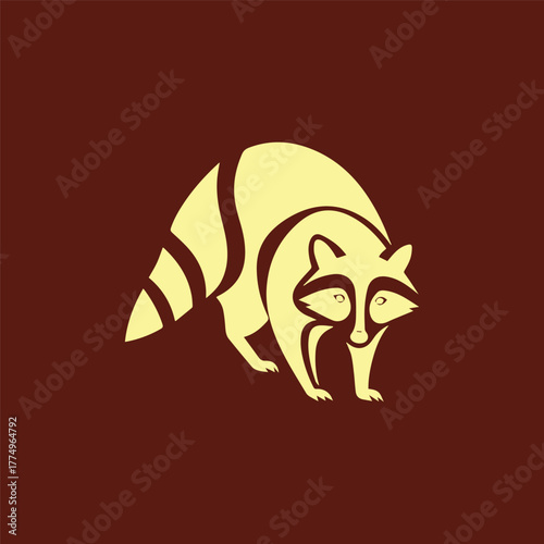 Silhouette style minimal raccoon t-shirt design featuring clean black vector art of a curious raccoon, perfect for wildlife lovers, forest explorers, animal enthusiasts, minimalist art fans, and moder