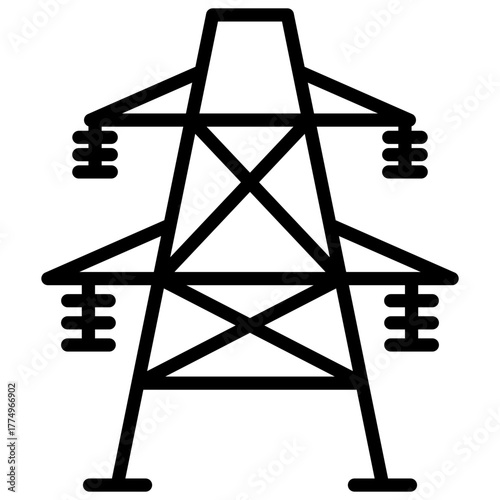 Transmission Tower Outline Icon