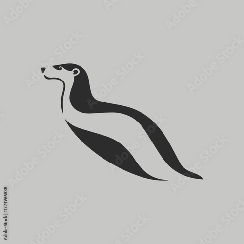Silhouette style minimal sea lion t-shirt design featuring bold black vector art of a sea lion, perfect for ocean lovers, marine life enthusiasts, animal art fans, minimalist fashion admirers, and mod