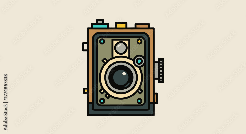 Fototapeta premium Vintage Camera Illustration: Retro Photography