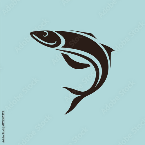 Silhouette style minimal snakehead t-shirt design featuring sleek black vector art of a predatory fish, perfect for fishing lovers, aquatic life enthusiasts, minimalist fashion fans, nature-inspired a
