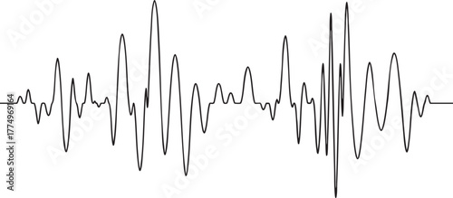 Dynamic heartbeat rhythm showing powerful medical data with black lines