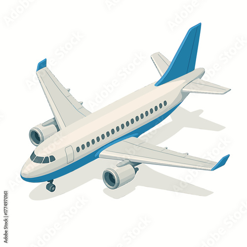 Isometric Airplane Illustration A Detailed View of Flight