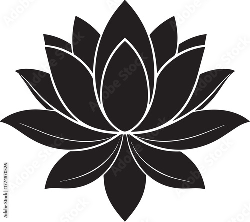  Sacred Lotus Flower Silhouette Vector Illustration