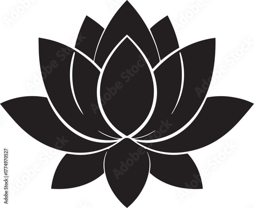  Sacred Lotus Flower Silhouette Vector Illustration