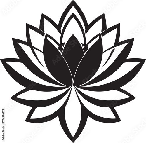  Sacred Lotus Flower Silhouette Vector Illustration