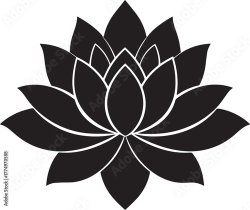  Sacred Lotus Flower Silhouette Vector Illustration
