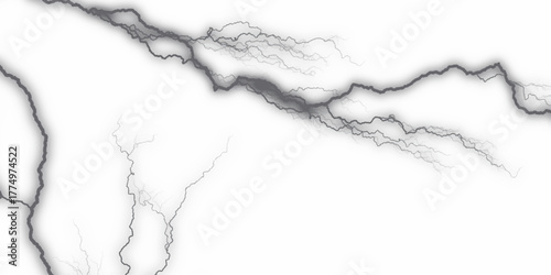 Gray marble texture abstract marble background. Vector marble pattern with blue cracks Lightning energy discharge effect isolated on transparent background for web design and illustrations. 