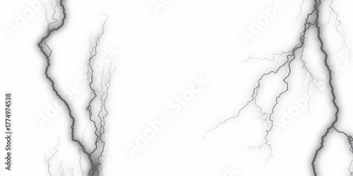 Gray marble texture abstract marble background. Vector marble pattern with blue cracks Lightning energy discharge effect isolated on transparent background for web design and illustrations. 