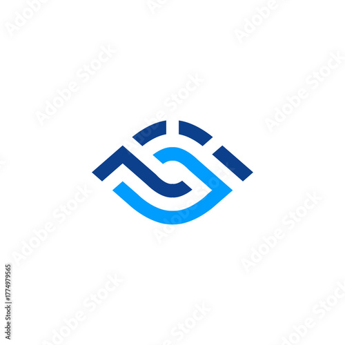 Free Download Modern letter f vision eye logo. monogram, digital, security - GFXLoad