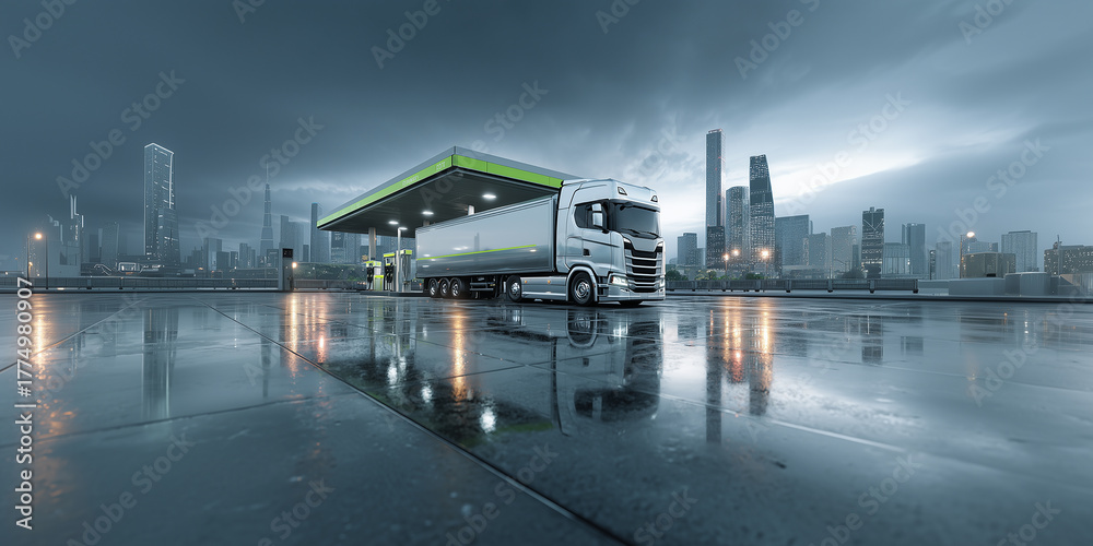 Fototapeta premium truck on the road