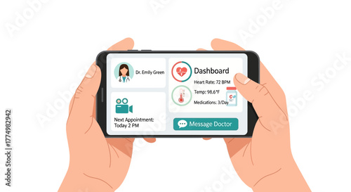 Convenient virtual doctor visit on smartphone for easy healthcare access and management, with quick appointments and direct messaging for peace of mind