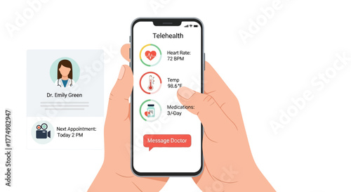 Experience convenient telehealth visits with a doctor using your smartphone, monitor heart rate, temperature, and manage medications all in one place
