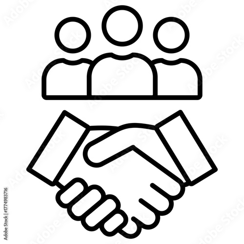 Stakeholder Collaboration Outline Icon