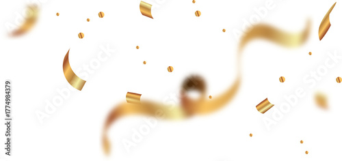 Golden Scattered Confetti Decorative PNG