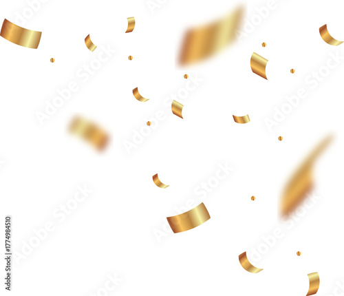 Golden Scattered Confetti Decorative PNG