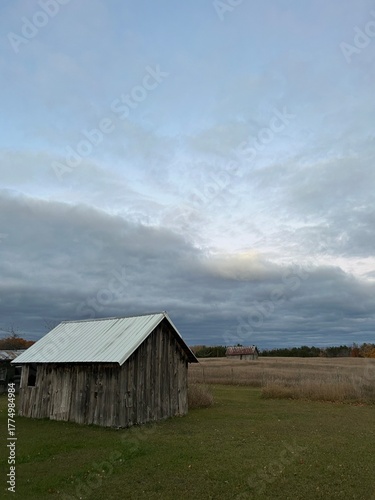 red barn and blue sky