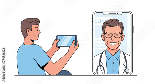 Engage in a virtual doctor consultation using a mobile phone, embracing telehealth convenience for a modern healthcare experience with remote expert advice