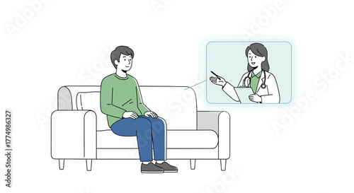 Convenient telehealth visit with friendly doctor offering expert medical advice to relaxed patient from home, modern medicine, health, and wellness solution