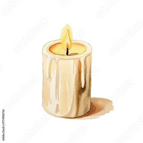 Illuminated Candle Vector Illustration