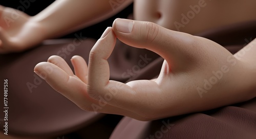 Wallpaper Mural Gentle close-up of folded hands in meditation pose, warm rim lighting and subtle ambient glow creating peaceful composition Torontodigital.ca