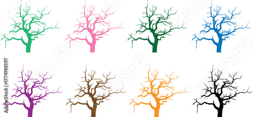 Vibrant abstract tree with colorful leaves and branches