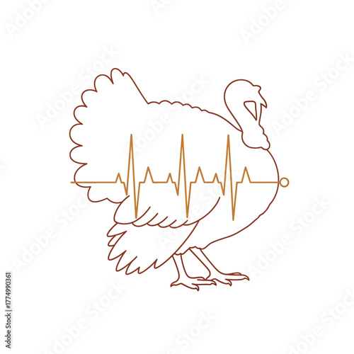 Heartbeat Thanksgiving Turkey Celebrating Thanksgiving Dinner and Family Gathering