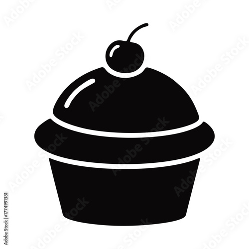 vector silhouette of a cupcake