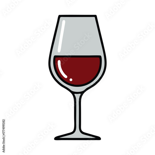 vector glass of red wine