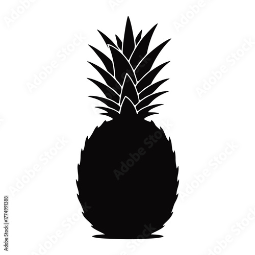 vector pineapple isolated on black background