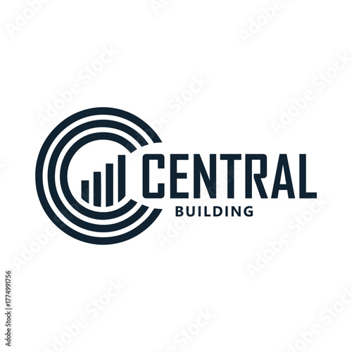 C for building skyscraper logo vector icon illustration design
