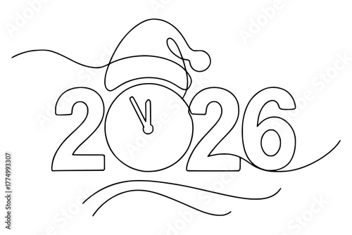 Festive 2026 New Year celebration countdown with a Santa hat, conveying excitement and anticipation