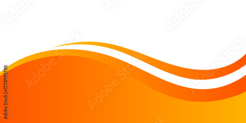 abstract orange wave banner background. Graphic design banner pattern background template with dynamic wave shapes.